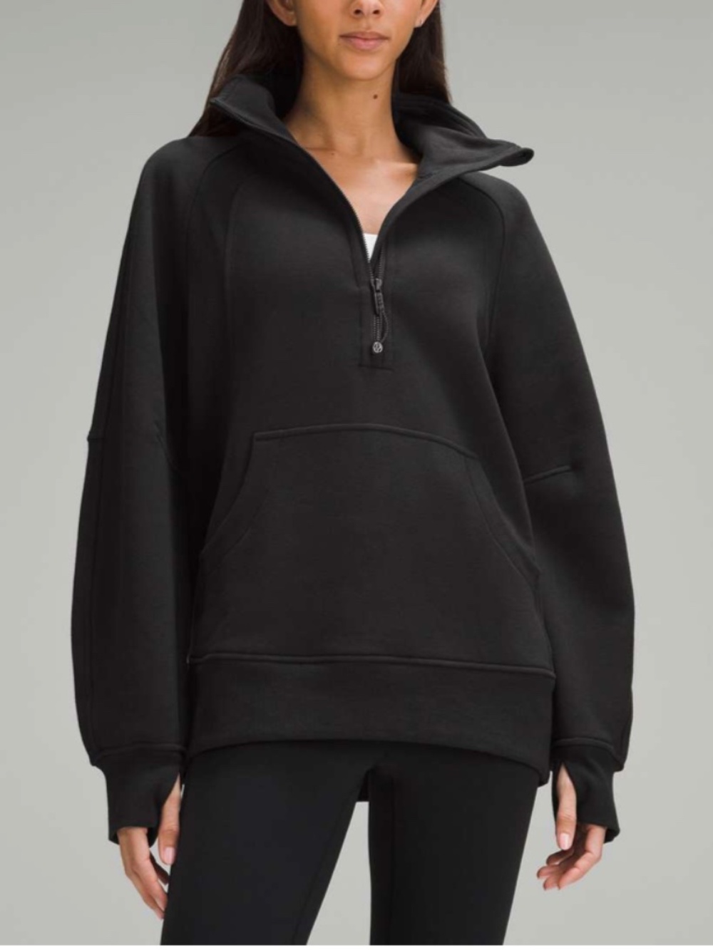 NWT Lululemon Scuba Oversized Funnel-Neck Half Zip *Long Black Size M/L
